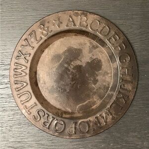 Antique Child’s  Alphabet Metal Plate